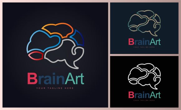 Download Brain Art Line Style Colour Set Modern - Modern Collection