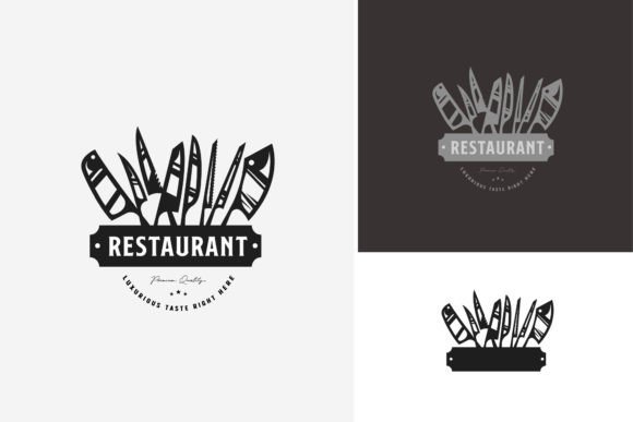 Download Set of Kitchen Knife Logo Templates - Logo templates Collection