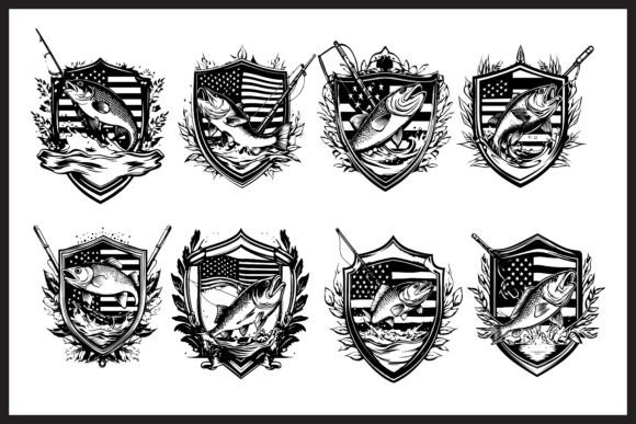 Download Vintage American Fishing Emblems - Emblem Collection
