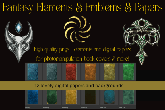 Download Fantasy Elements Emblems &amp; Papers - Emblem Collection