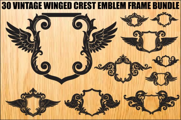 Download Vintage Winged Crest Emblem Bundle - Emblem Collection