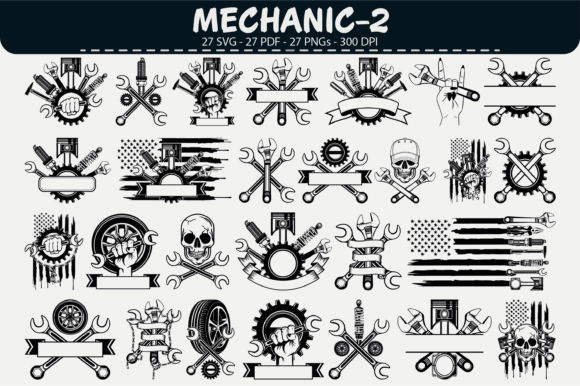 Download Mechanic Emblem Vector Set – 27 Designs - Emblem Collection
