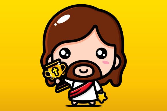 Download Cute Jesus with Championship Trophy - Championship Collection